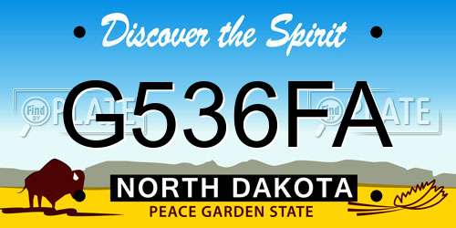 G536FA North Dakota License Plate