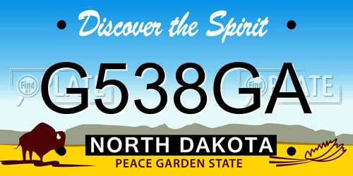 G538GA North Dakota License Plate