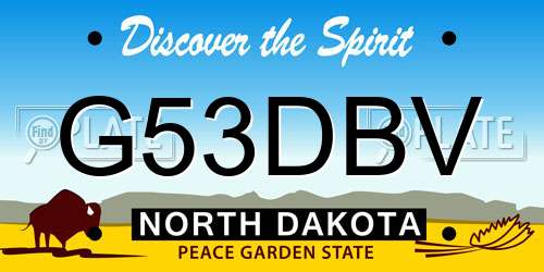 G53DBV North Dakota License Plate