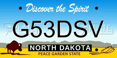 G53DSV North Dakota License Plate