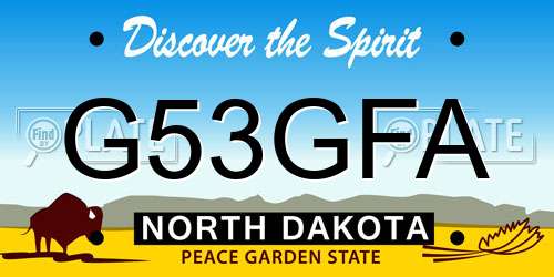 G53GFA North Dakota License Plate