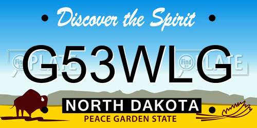 G53WLG North Dakota License Plate