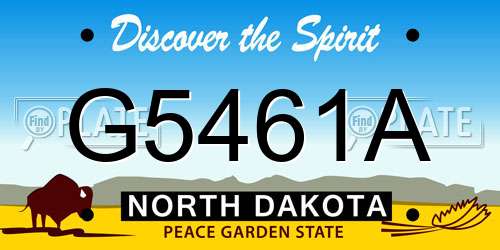 G5461A North Dakota License Plate