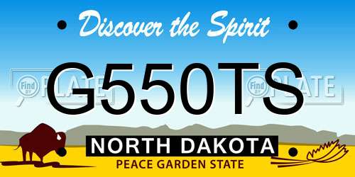 G550TS North Dakota License Plate