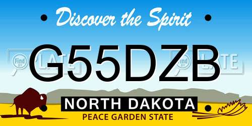 G55DZB North Dakota License Plate