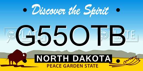 G55OTB North Dakota License Plate
