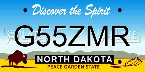 G55ZMR North Dakota License Plate