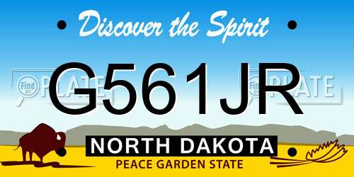 G561JR North Dakota License Plate