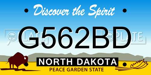 G562BD North Dakota License Plate