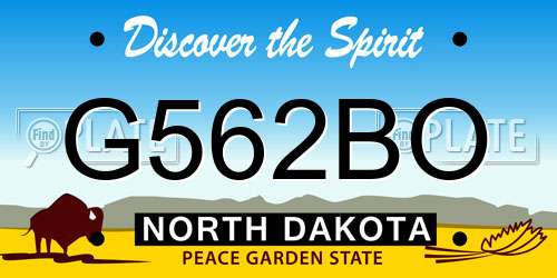 G562BO North Dakota License Plate