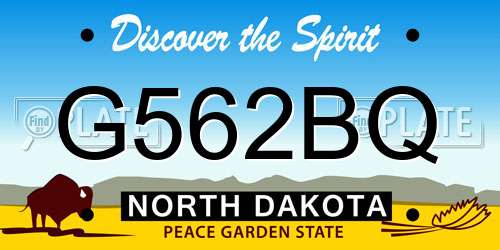 G562BQ North Dakota License Plate