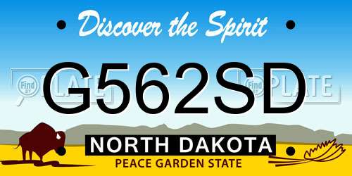 G562SD North Dakota License Plate