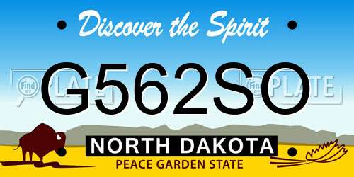 G562SO North Dakota License Plate