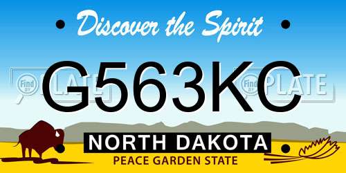 G563KC North Dakota License Plate