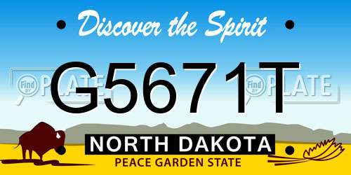 G5671T North Dakota License Plate