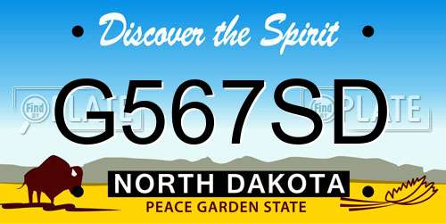 G567SD North Dakota License Plate