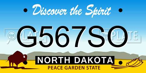 G567SO North Dakota License Plate