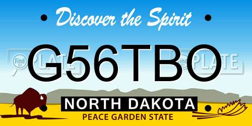 G56TBO North Dakota License Plate