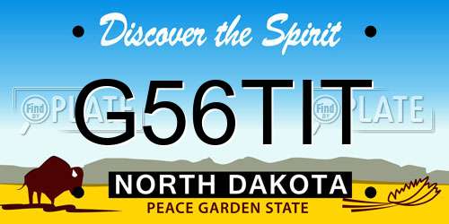 G56TIT North Dakota License Plate