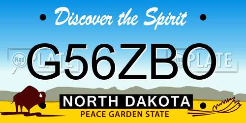 G56ZBO North Dakota License Plate