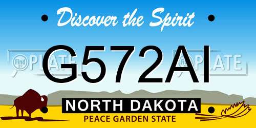 G572AI North Dakota License Plate