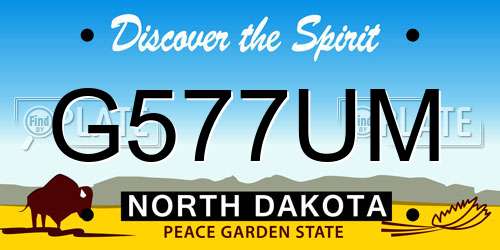 G577UM North Dakota License Plate