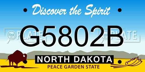 G5802B North Dakota License Plate
