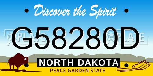 G58280D North Dakota License Plate