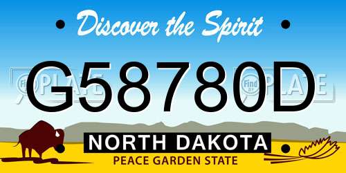 G58780D North Dakota License Plate