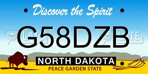 G58DZB North Dakota License Plate