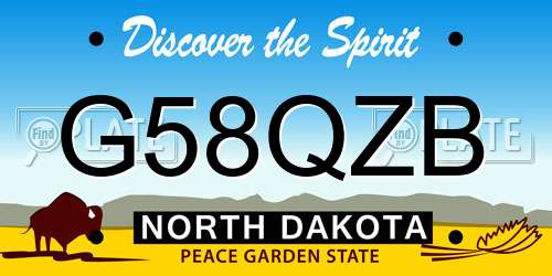 G58QZB North Dakota License Plate