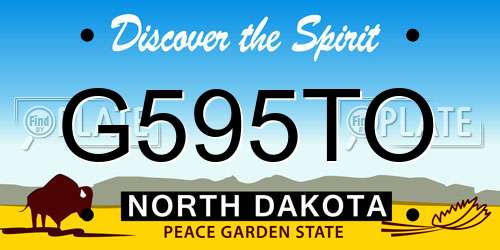 G595TO North Dakota License Plate
