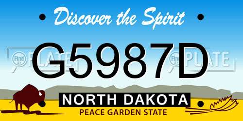 G5987D North Dakota License Plate