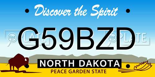 G59BZD North Dakota License Plate