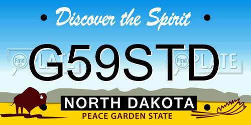G59STD North Dakota License Plate