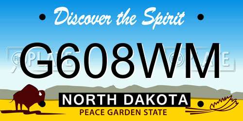 G608WM North Dakota License Plate