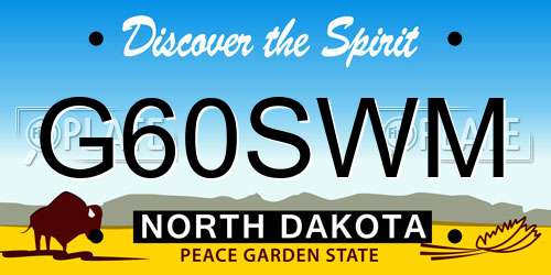 G60SWM North Dakota License Plate
