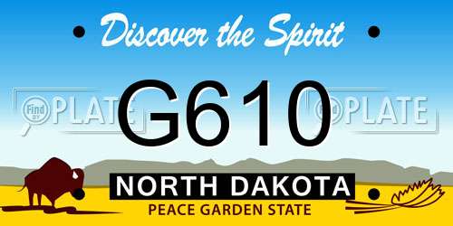 G610 North Dakota License Plate