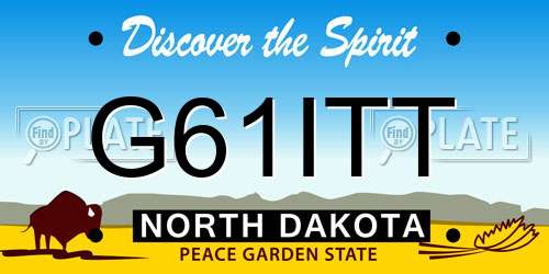 G61ITT North Dakota License Plate