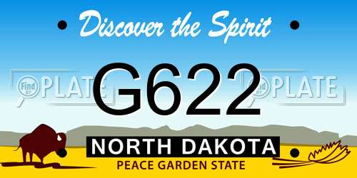G622 North Dakota License Plate