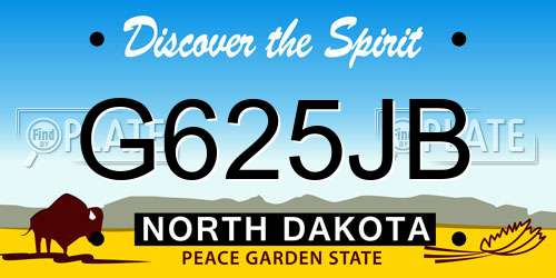 G625JB North Dakota License Plate
