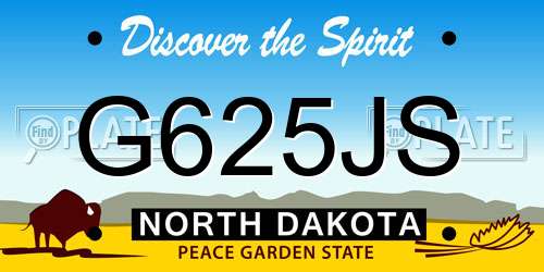 G625JS North Dakota License Plate