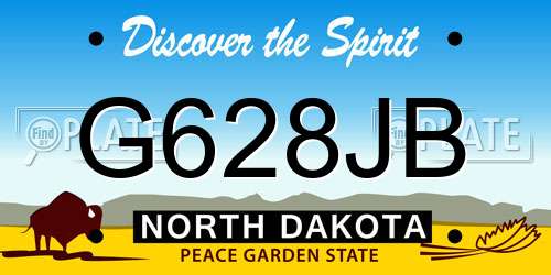 G628JB North Dakota License Plate