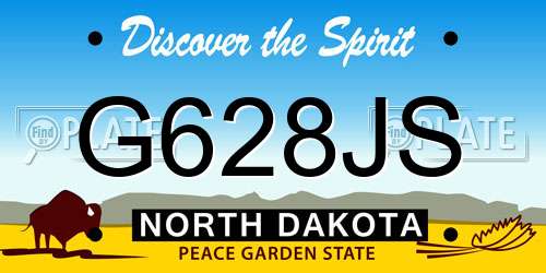 G628JS North Dakota License Plate
