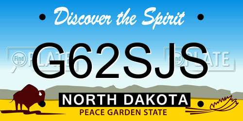 G62SJS North Dakota License Plate