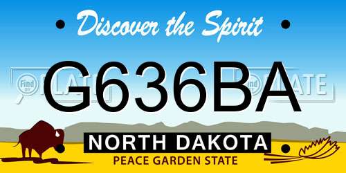 G636BA North Dakota License Plate