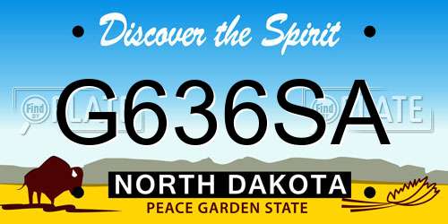 G636SA North Dakota License Plate