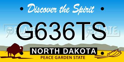 G636TS North Dakota License Plate