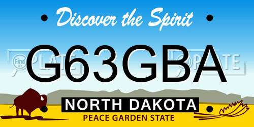 G63GBA North Dakota License Plate