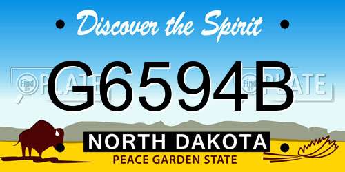 G6594B North Dakota License Plate
